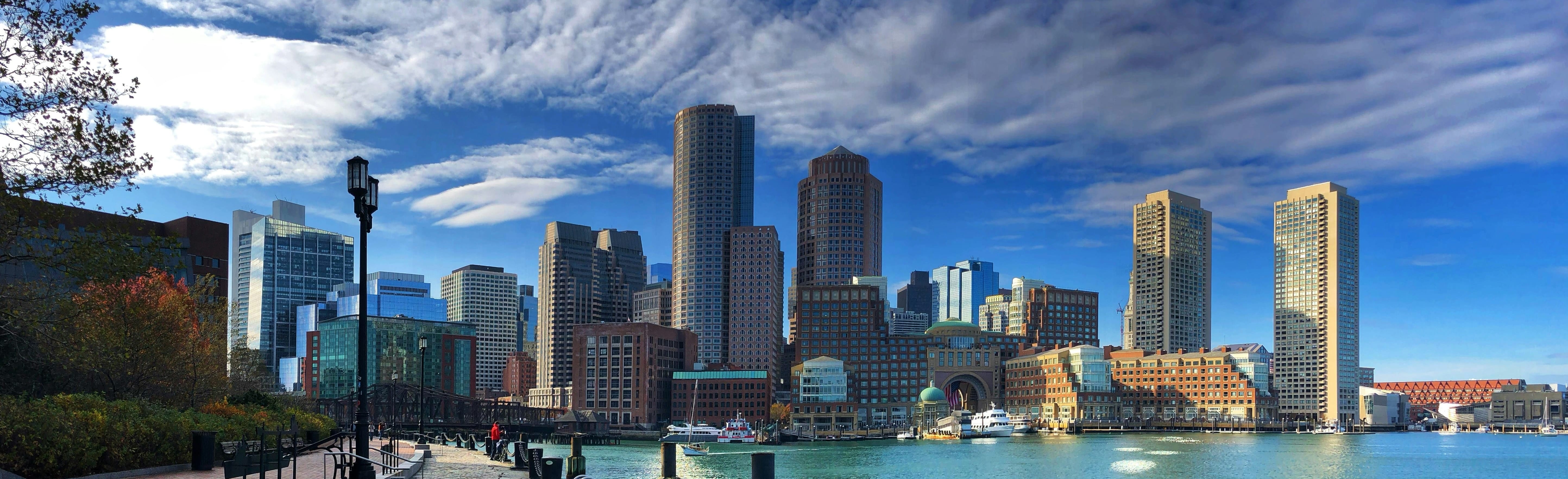 boston skyline view from the water